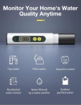 Tester profesional de calitate a apei 4 in 1, portabil, detector TDS, EC si temperatura, pentru apa potabila, afisaj LCD, functie HOLD - Alb