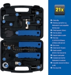 Trusa de Scule pentru Reparatii Bicicleta Kinzo, 20 Piese, Cutie din Plastic Rezistenta, pentru Intretinere si Reparatii