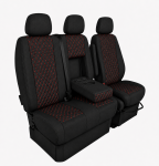 Set Huse Textile pentru Mercedes Sprinter W906 2006-2018 – Negru cu Cusatura Rosu