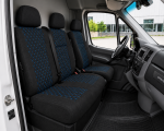 Set Huse Textile pentru Mercedes Sprinter W906 2006-2018 – Negru cu Cusatura Albastra