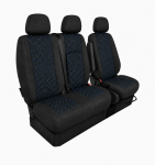 Set Huse Textile pentru Mercedes Sprinter W906 2006-2018 – Negru cu Cusatura Albastra