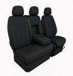 Set Huse Textile pentru Mercedes Sprinter W906 2006-2018 – Negru cu Cusatura Albastra