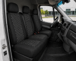 Set Huse Textile pentru Mercedes Sprinter W906 2006-2018 – Negru cu Cusatura Alb