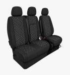Set Huse Textile pentru Mercedes Sprinter W906 2006-2018 – Negru cu Cusatura Alb