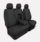 Set Huse Textile pentru Mercedes Sprinter W906 2006-2018 – Negru cu Cusatura Alb
