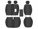 Set Huse Textile pentru Mercedes Sprinter W906 2006-2018 – Negru cu Cusatura Alb