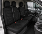 Set huse scaune 2+1 pentru FORD TRANSIT CUSTOM 2009+ – Piele ecologica, Negru cu cusaturi negre, 8 piese