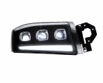 Far LED dreapta cu 3 lupe pentru Renault Premium 24V – DRL Alb + Portocaliu, Startup Effect