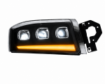 Far LED dreapta cu 3 lupe pentru Renault Premium 24V – DRL Alb + Portocaliu, Startup Effect