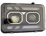 Set faruri LED stanga + dreapta cu lupe pentru Volvo FH12 / FM10 / FM12 / FH16 (Generatia 1) 24V, DRL Alb + Portocaliu, Startup Effect