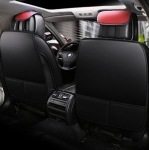 Set 1+1 Huse Scaune Auto Universale Flexzon Lux, Sport, Piele Ecologica, Rosu/Negru, 2 piese in set