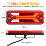 Stop LED spate multifunctional 12-36V, semnalizare dinamica, pozitie, frana, marsarier si ceata, E-Mark E9, IP66, 283x100 mm