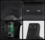 Cotiera auto pentru Nissan Juke 2010-2019, Gen 1, compartiment depozitare, 2x USB-A, 1x USB-C, acces butoane incalzire scaune, Negru