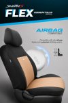Set Huse Scaune Auto SelectedFit Flex Design by Otom textil – Negru si bej, pentru scaune fata si spate