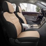 Set Huse Scaune Auto SelectedFit One Design by Otom textil – Negru si bej, pentru scaune fata si spate