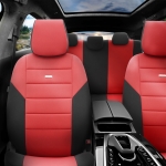 Set Huse Scaune Auto SelectedFit One Design by Otom textil – Negru si rosu, pentru scaune fata si spate
