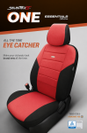 Set Huse Scaune Auto SelectedFit One Design by Otom textil – Negru si rosu, pentru scaune fata si spate