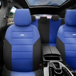 Set Huse Scaune Auto SelectedFit Flex Design by Otom textil – Negru si albastru, pentru scaune fata si spate
