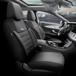 Set Huse Scaune Auto SelectedFit Pro Design by Otom textil cu piele ecologica – Neagra si gri, pentru scaune fata si spate
