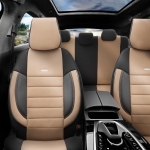 Set Huse Scaune Auto SelectedFit Pro Design by Otom textil cu piele ecologica – Negru si bej, pentru scaune fata si spate