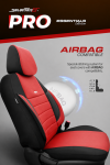 Set Huse Scaune Auto SelectedFit Pro Design by Otom textil cu piele ecologica – Negru si rosu, pentru scaune fata si spate