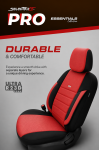 Set Huse Scaune Auto SelectedFit Pro Design by Otom textil cu piele ecologica – Negru si rosu, pentru scaune fata si spate