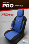 Set Huse Scaune Auto SelectedFit Pro Design by Otom textil cu piele ecologica – Negru si albastru, pentru scaune fata si spate