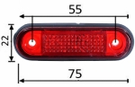 Lampa gabarit LED rosie 24V, 75 x 22 x 8 mm, cablu 23 cm, rezistenta la apa, pentru camion, remorca, autoutilitara, platforma, autobuz