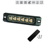 LED Gabarit Girofar Stroboscopic, Lumina Portocalie, 6 LED, 15.6W, 9 Moduri, E-Mark E9, ECE R65, IP67, 12-24V, 128 mm