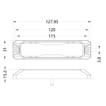 LED Gabarit Girofar Stroboscopic, Lumina Portocalie, 6 LED, 15.6W, 9 Moduri, E-Mark E9, ECE R65, IP67, 12-24V, 128 mm