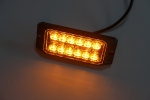 LED Gabarit Girofar Stroboscopic, Lumina Portocalie, 12 LED, 9.1W, 12 Moduri, E-Mark E9, ECE R65, IP67, 12-24V, 128 mm