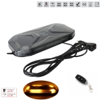 Rampa Girofar LED Stroboscopic cu Telecomanda si Baterie Li-Ion, Lumina Portocalie, Lentila Fumurie, 68 LED, 30W, 20 Moduri, E-Mark E9/E57, ECE R65, IP67, 12-24V