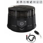 Girofar LED Stroboscopic Portocaliu Fumuriu, cu Baterie Li-Ion si Telecomanda, 36 LED, 19W, 12-24V, 7 Moduri, Magnetic cu Ventuza, E9, ECE R10, IP67