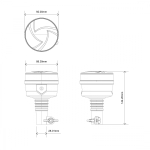 Girofar LED Stroboscopic Portocaliu Fumuriu, cu Montaj pe Suport, 36 LED, 19W, 12-24V, 7 Moduri, ECE R65/R10, E9, IP67, 92 mm