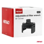 Cheie reglabila pentru filtru de ulei AMiO, 80-115 mm, otel CrV, pentru montare si demontare