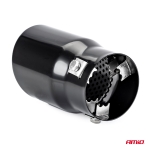 Ornament toba esapament AMiO, universal, negru, otel inoxidabil, prindere 43-62 mm, lungime 130 mm