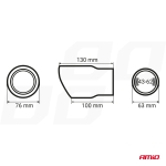Ornament toba esapament AMiO, universal, negru, otel inoxidabil, prindere 43-62 mm, lungime 130 mm