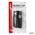 Ornament toba esapament AMiO, universal, negru, otel inoxidabil, prindere 43-62 mm, lungime 130 mm