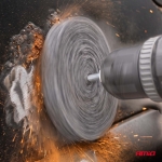 Disc abraziv din fibra netesuta pentru indepartarea ruginii AMIO, 100x15 mm, tija 6 mm