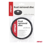 Disc abraziv din fibra netesuta pentru indepartarea ruginii AMIO, 100x15 mm, tija 6 mm