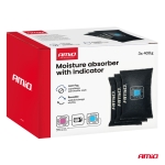 Set 3 absorbante de umiditate AMIO cu indicator de saturatie, 3x400 g, pentru auto, garaj, rulota si barca