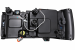Set 2 Faruri LED stanga + dreapta cu 2 lupe pentru DAF XF105 / Space Cab / Super Space Cab, 24V, DRL Alb-Portocaliu, Startup Effect