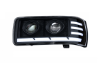 Far LED stanga cu 2 lupe pentru DAF XF105 / Space Cab / Super Space Cab, 24V, DRL Alb-Portocaliu, Startup Effect