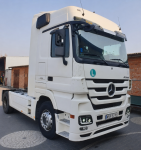 Set 2 Faruri LED Stanga + Dreapta cu 2 Lupe pentru Mercedes-Benz Actros MP3 / MegaSpace 2008-2011, 24V, DRL Alb-Portocaliu, Startup Effect, OEM 9438201661, A9438201661, 9438201761, A9438201761