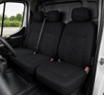 2+1 Set Huse Scaune Premium Pentru Duba si Autoutilitara, Universale, Textil Premium, Negru, 5 Piese