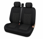 2+1 Set Huse Scaune Premium Pentru Duba si Autoutilitara, Universale, Textil Premium, Negru, 5 Piese