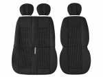 2+1 Set Huse Scaune Premium Pentru Duba si Autoutilitara, Universale, Textil Premium, Negru, 5 Piese