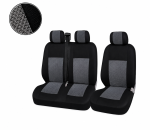 Set Premium huse scaune auto fata universale Flexzon, gri, 2+1 Lux