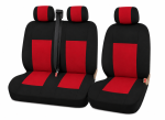 Set 2+1 Huse Scaune Auto Fata Universale Flexzon, Rosu, Textil, Bus