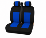 2+1 Set Huse Scaune Pentru Duba si Autoutilitara, Universale, Textil, Albastru-Negru, 5 Piese
